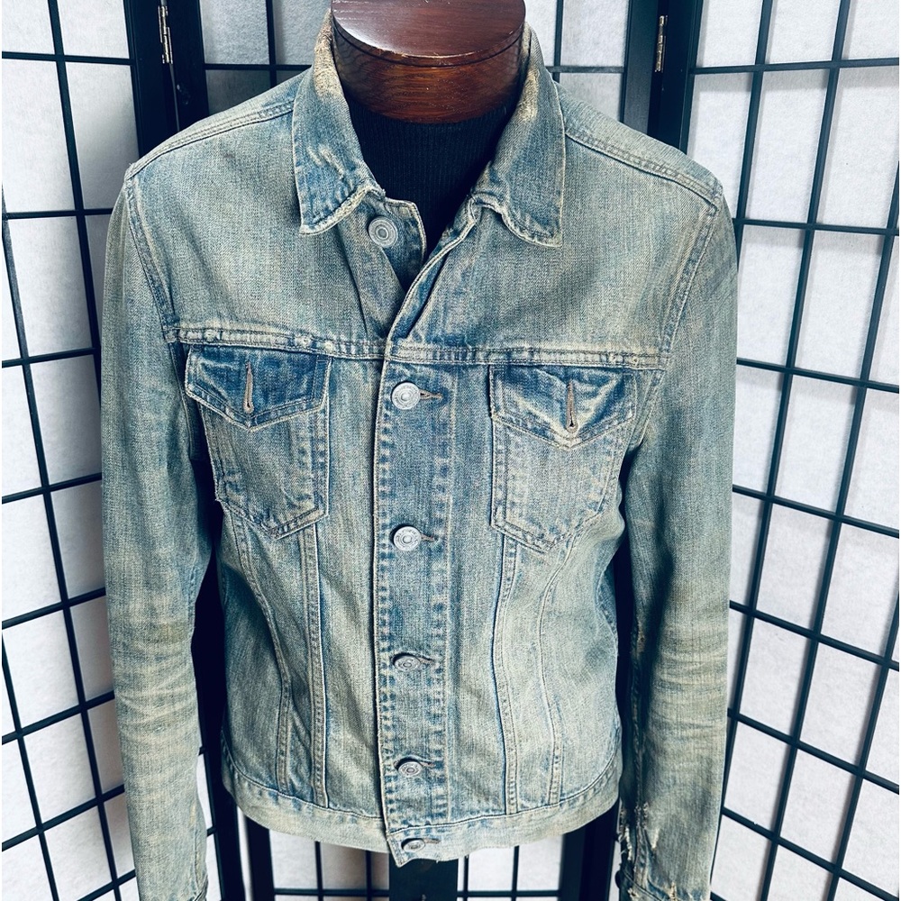AllSaints Distressed Denim Trucker Jacket